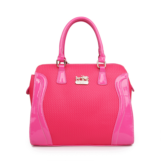 Coach Logo Medium Fuchsia Totes AWE | Women - Click Image to Close